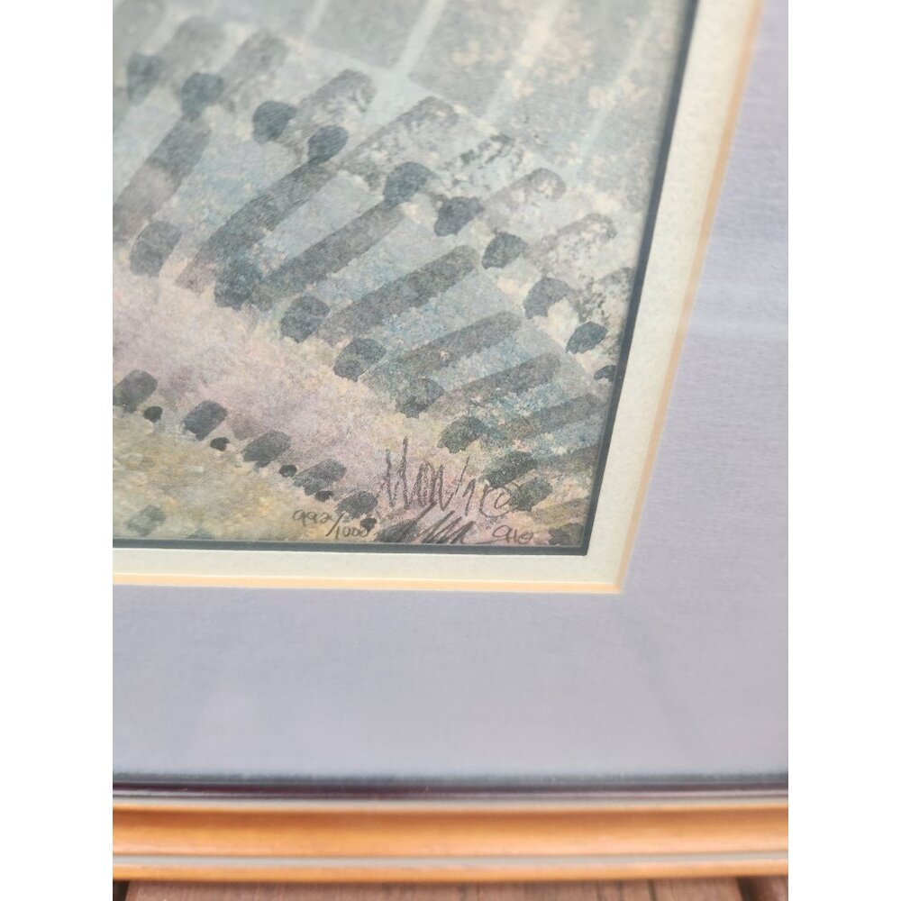 P Buckley Moss 'Me & Mom' 992/1000 Light Purple Matted Framed Lithograph - Picture 2 of 6